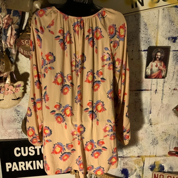 Matilda Jane Floral Tunic size large boho shirt blouse long sleeve feminine - Picture 3 of 4